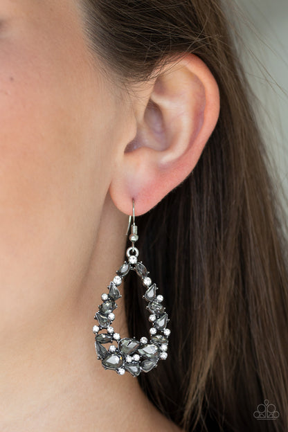 To BEDAZZLE, or Not To BEDAZZLE Silver Earring - Paparazzi Accessories