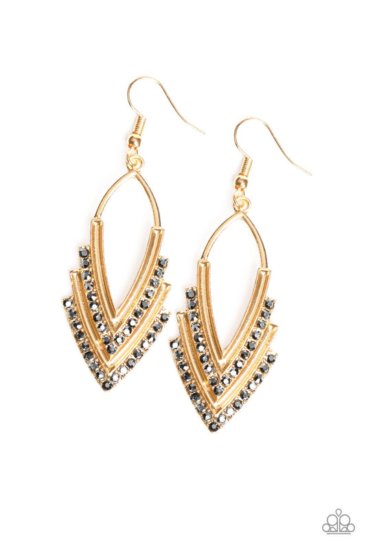 Tour de Force Gold Earring - Paparazzi Accessories