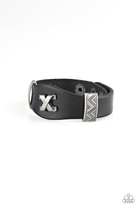 Tread Carefully Black Urban Bracelet - Paparazzi Accessories