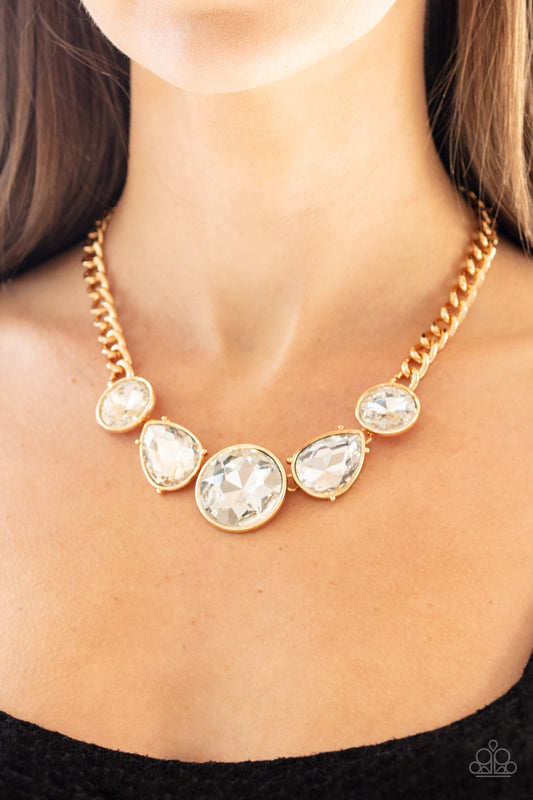 All The Worlds My Stage Gold Necklace - Paparazzi Accessories
