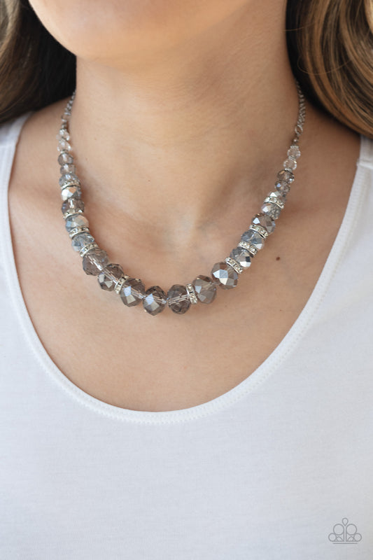 Distracted by Dazzle Silver Necklace - Paparazzi Accessories