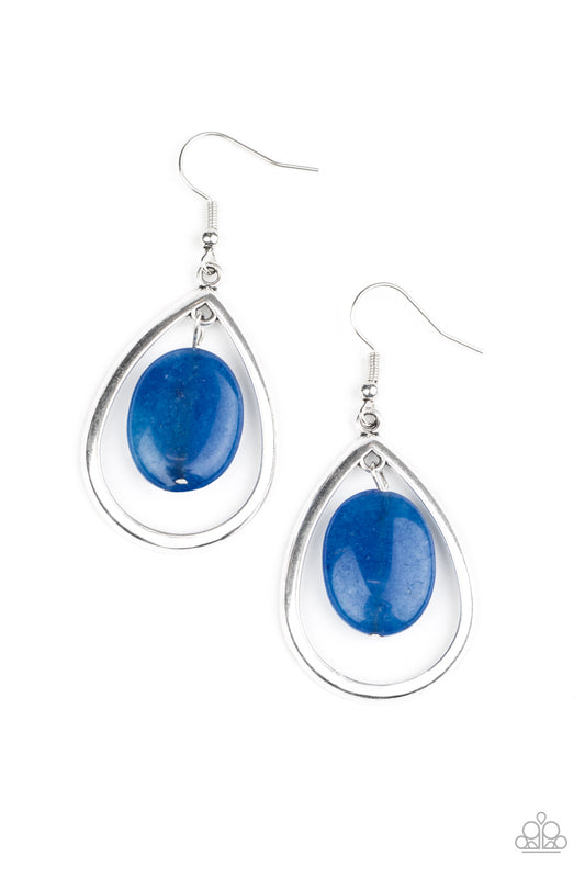 Seasonal Simplicity Blue Earring - Paparazzi Accessories