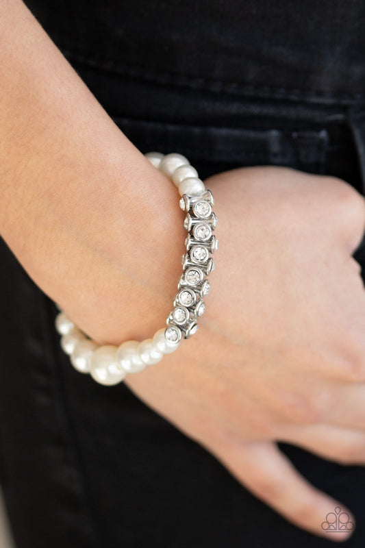 Traffic-Stopping Sparkle White Bracelet - Paparazzi Accessories