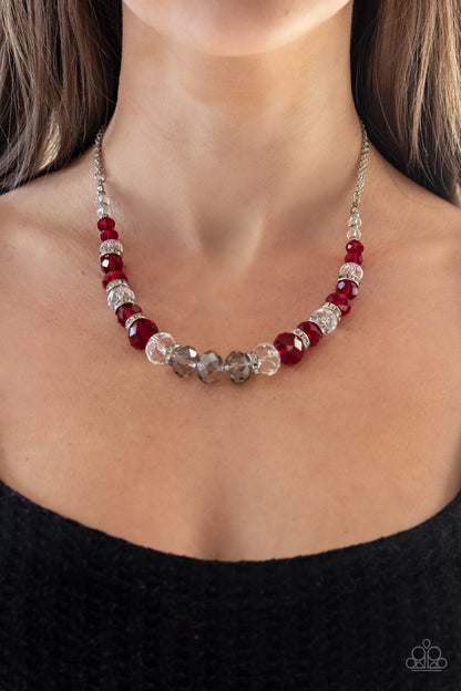 Distracted by Dazzle Red Necklace - Paparazzi Accessories