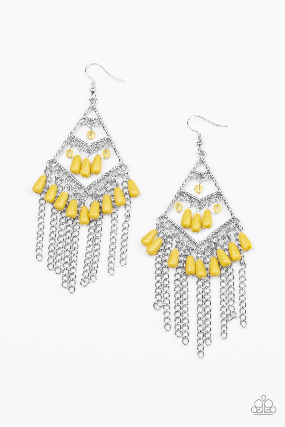 Trending Transcendence Yellow Earring - Paparazzi Accessories