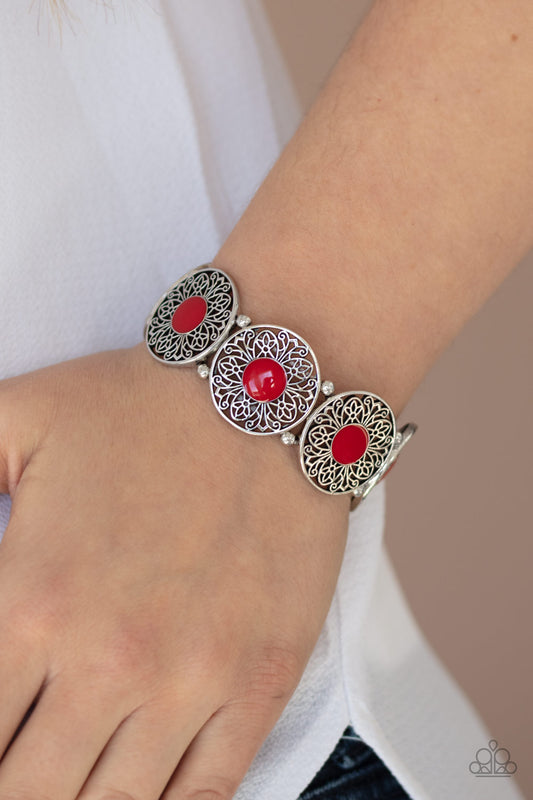 Painted Garden Red Bracelet - Paparazzi Accessories