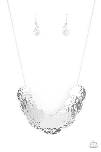 RADIAL Waves Silver Necklace - Paparazzi Accessories