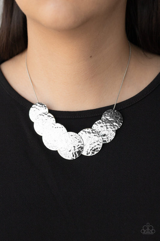 RADIAL Waves Silver Necklace - Paparazzi Accessories