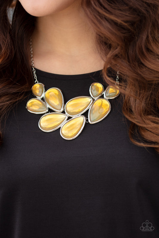 Iridescently Irresistible Yellow Necklace - Paparazzi Accessories