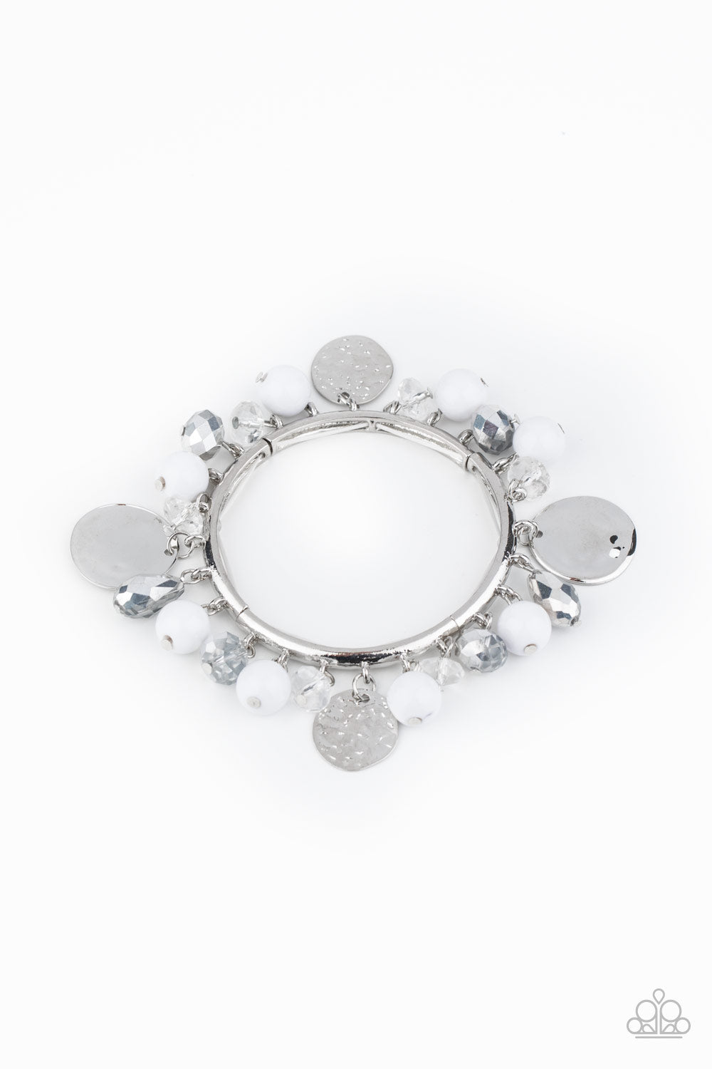 Charming Treasure White Bracelet - Paparazzi Accessories
