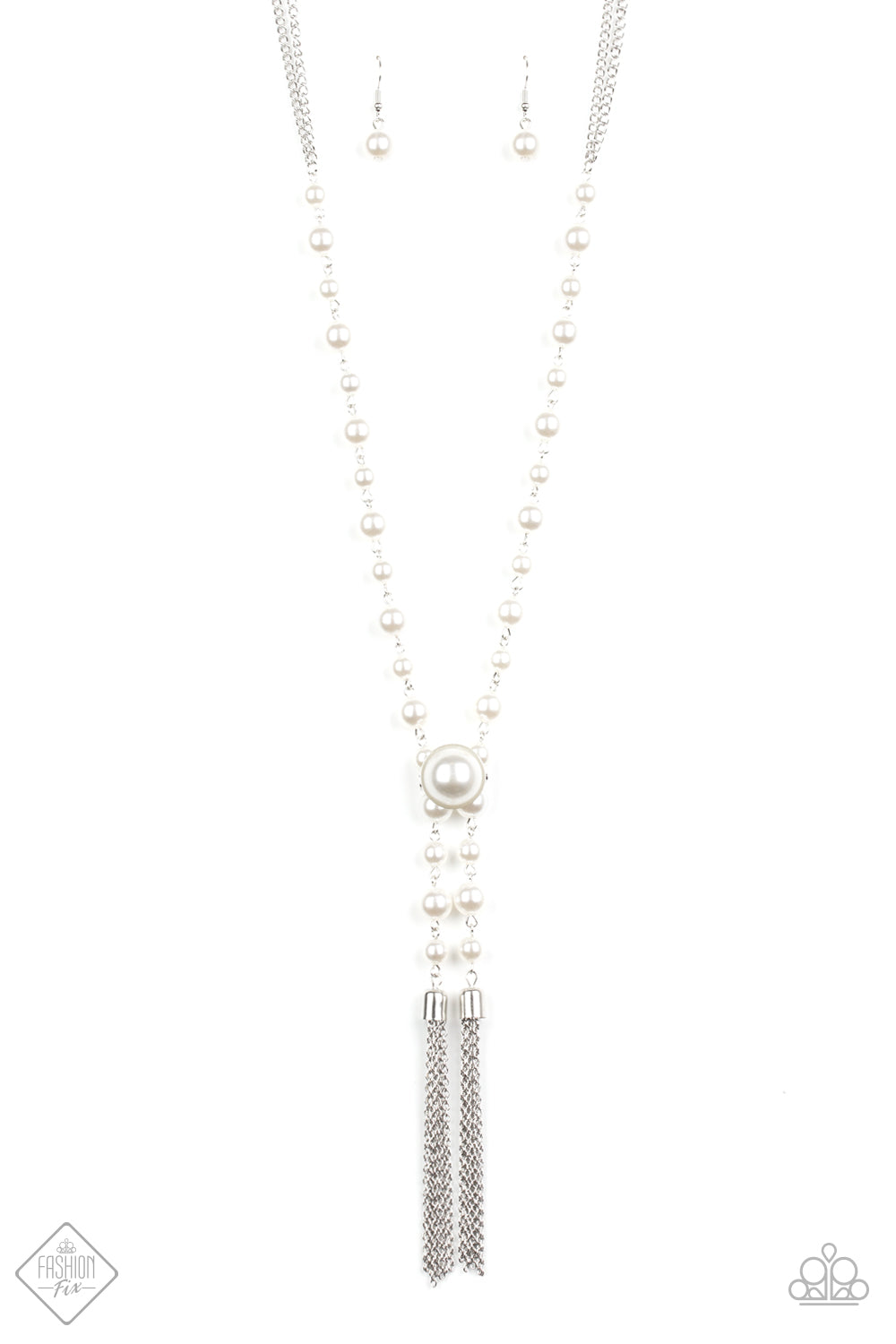 Vintage Diva White Necklace - Paparazzi Accessories