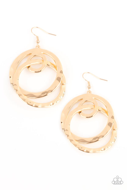 Modern Relic Gold Earring - Paparazzi Accessories