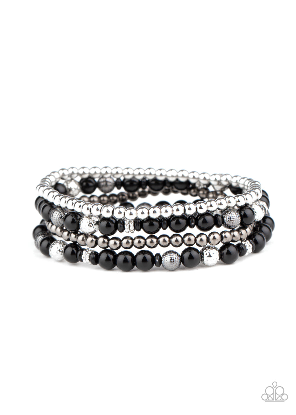 Stacked Style Maker Black Bracelet - Paparazzi Accessories