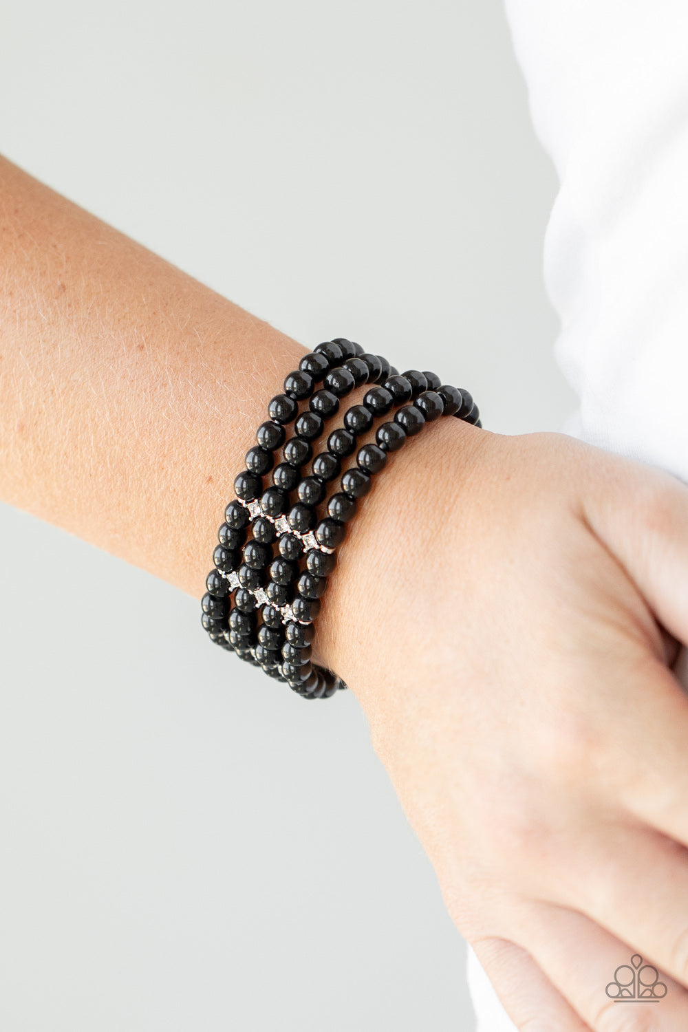 Stacked To The Top Black Bracelet - Paparazzi Accessories