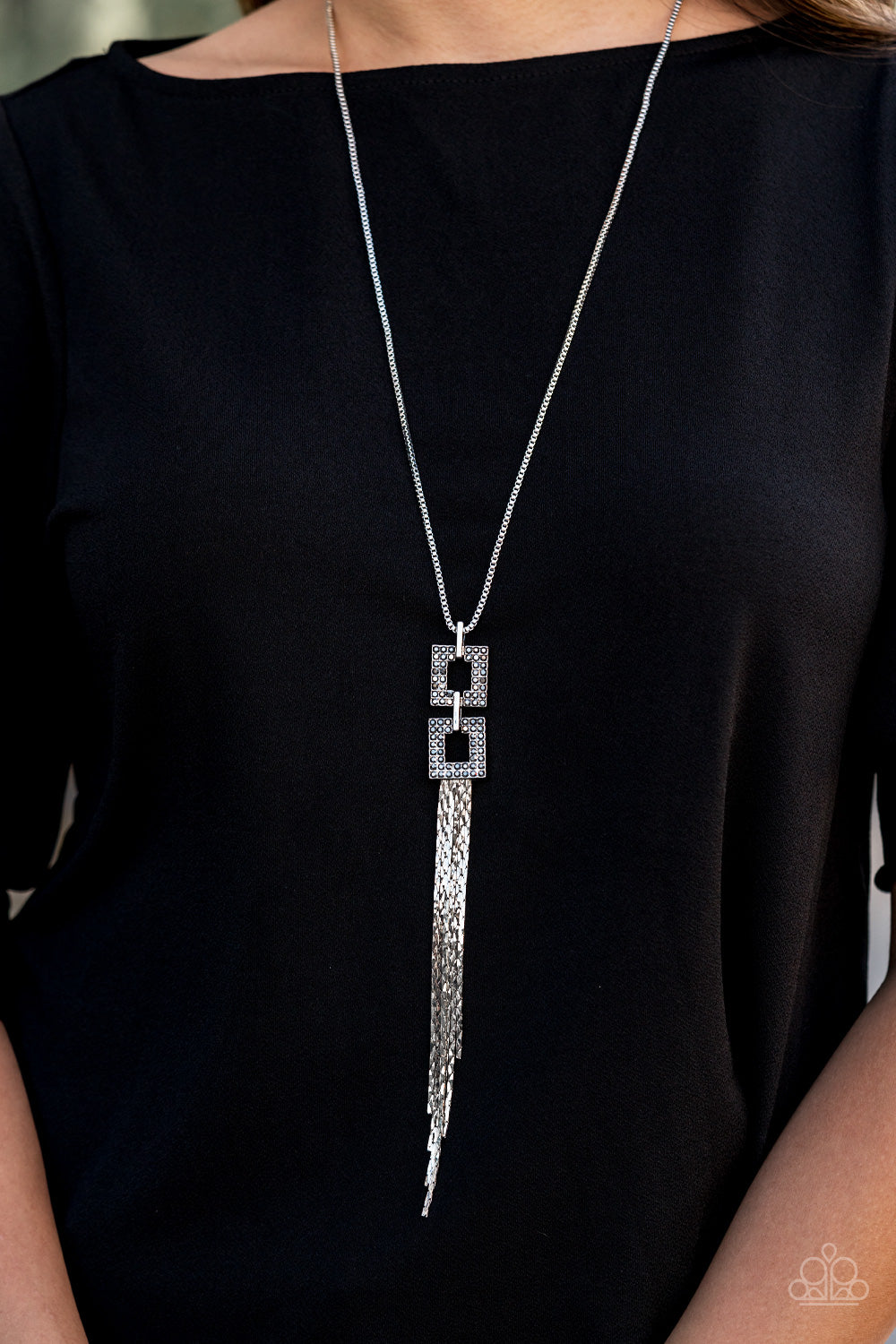 Times Square Stunner Silver Necklace - Paparazzi Accessories