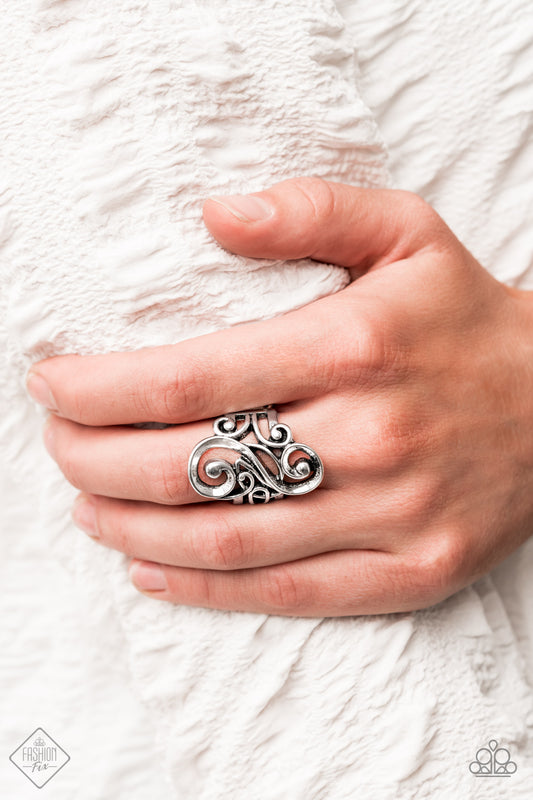Musical Motif Silver Ring - Paparazzi Accessories