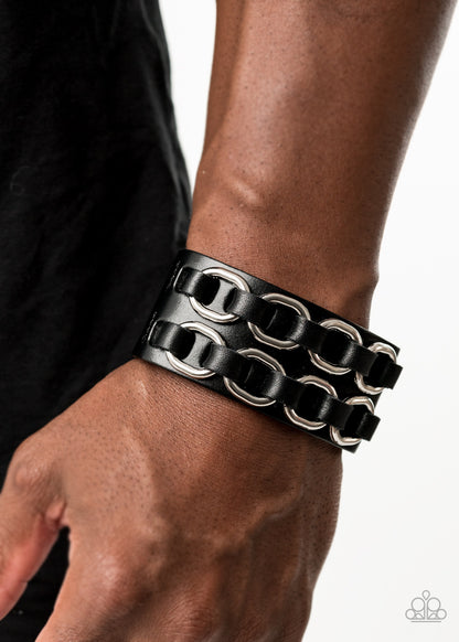 Throttle It Out Black Urban Bracelet - Paparazzi Accessories