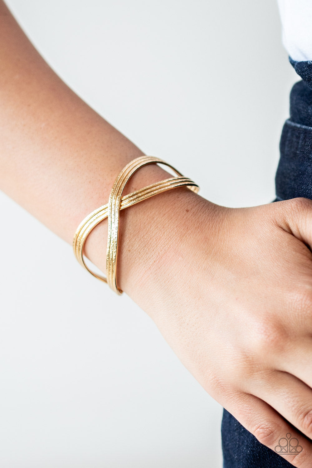 Infinitely Iridescent Gold Cuff Bracelet - Paparazzi Accessories