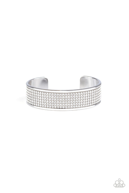 Cant Believe Your ICE White Cuff Bracelet - Paparazzi Accessories