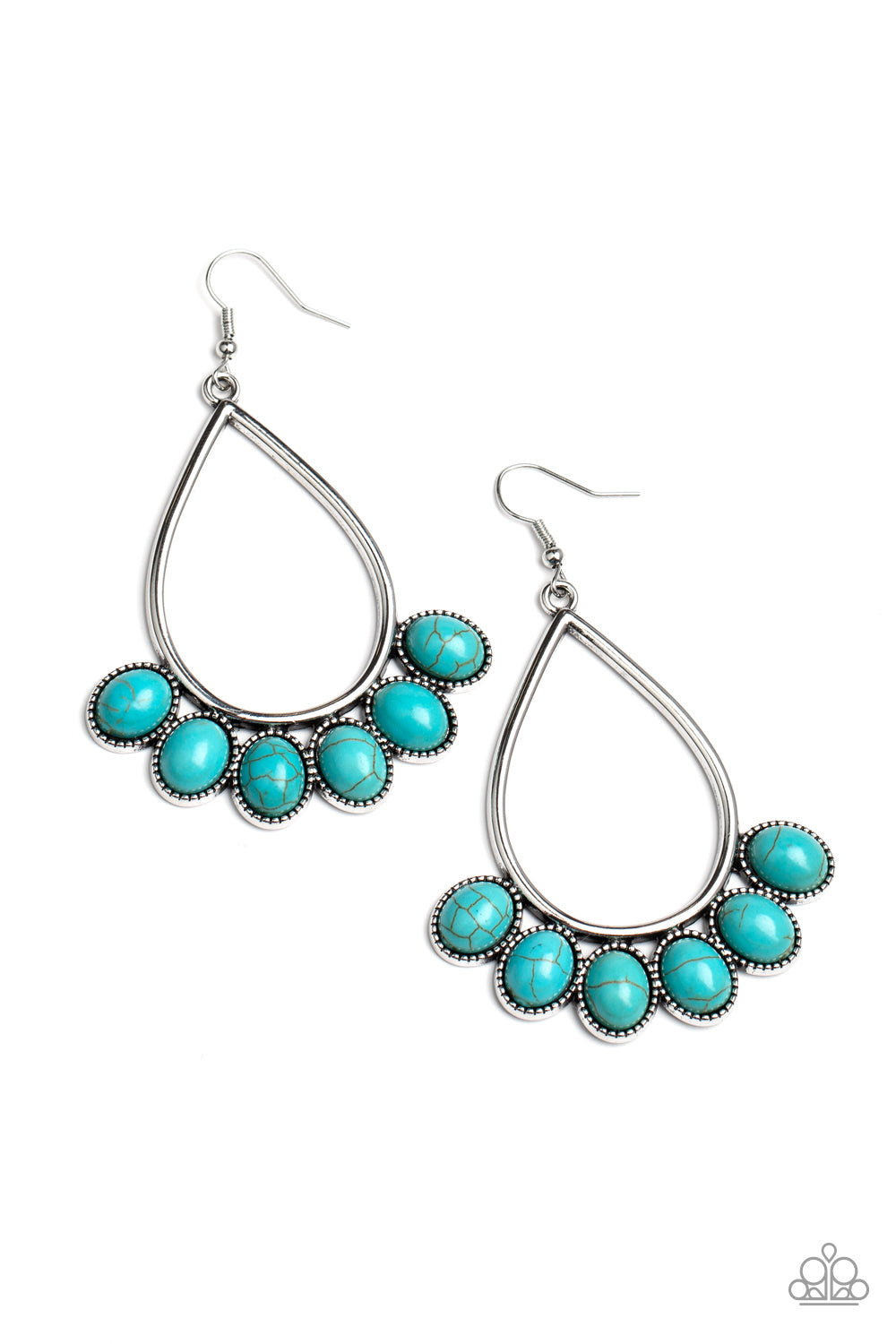 Stone Sky Blue Earring - Paparazzi Accessories