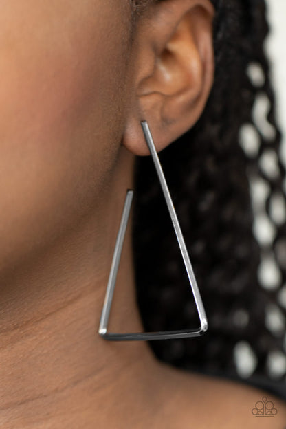 Go Ahead and TRI Black Earring - Paparazzi Accessories