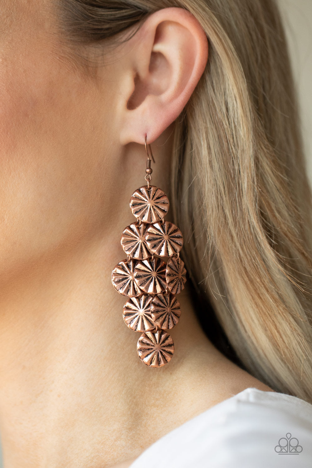 Star Spangled Shine Copper Earring - Paparazzi Accessories