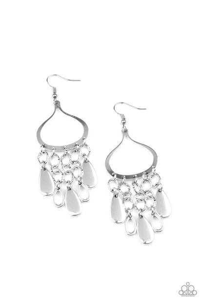 Lure Away Silver Earring - Paparazzi Accessories