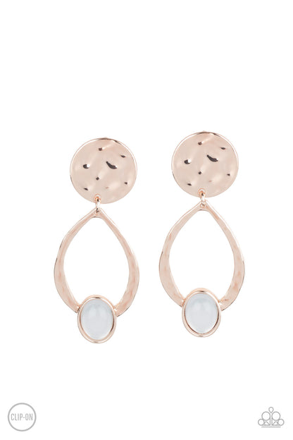 Opal Obsession Rose Gold Clip-On Earring - Paparazzi Accessories