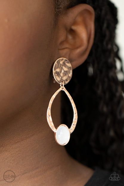 Opal Obsession Rose Gold Clip-On Earring - Paparazzi Accessories