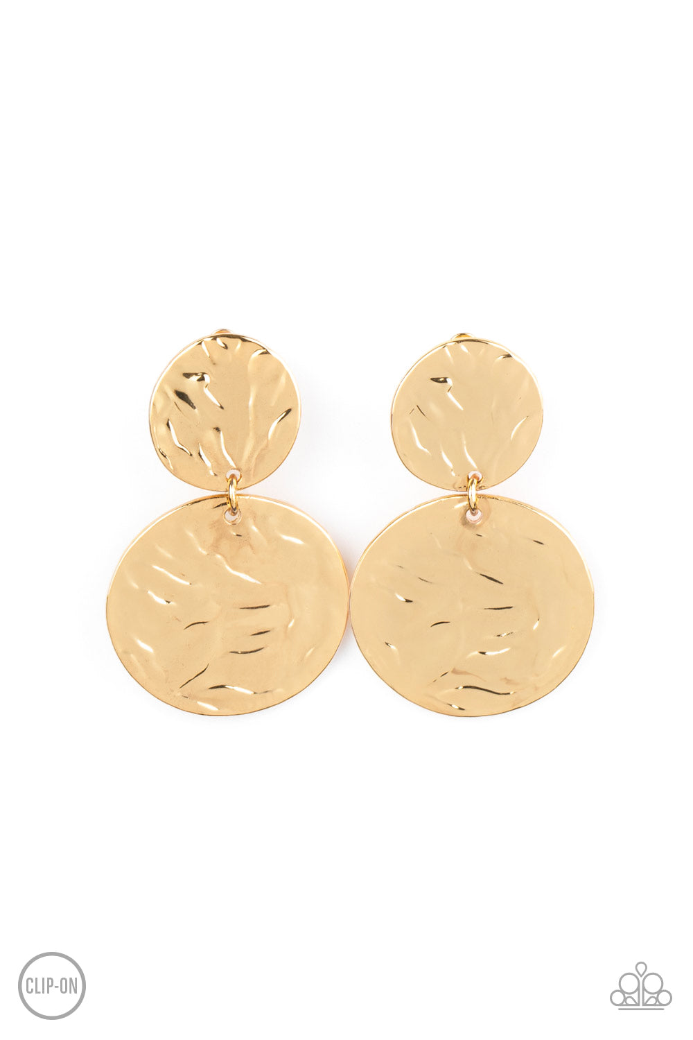 Relic Ripple Gold Clip-On Earring - Paparazzi Accessories