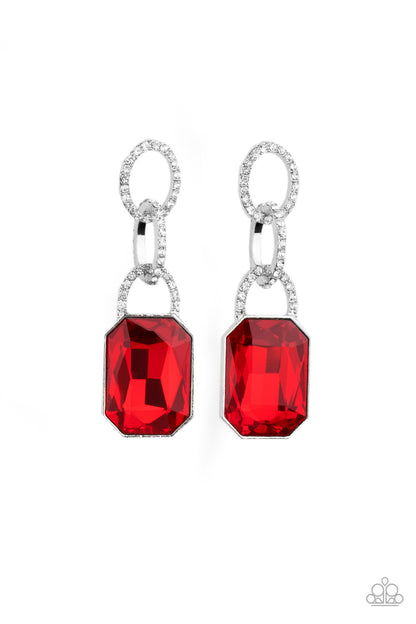 Superstar Status Red Earring - Paparazzi Accessories