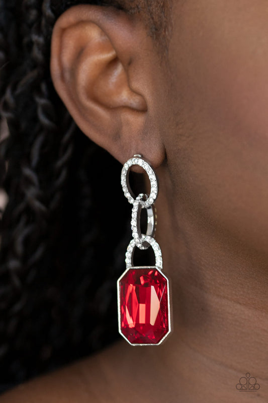 Superstar Status Red Earring - Paparazzi Accessories