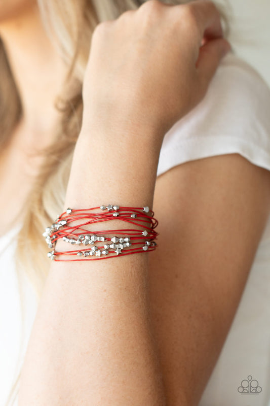 Star-Studded Affair Red Bracelet - Paparazzi Accessories
