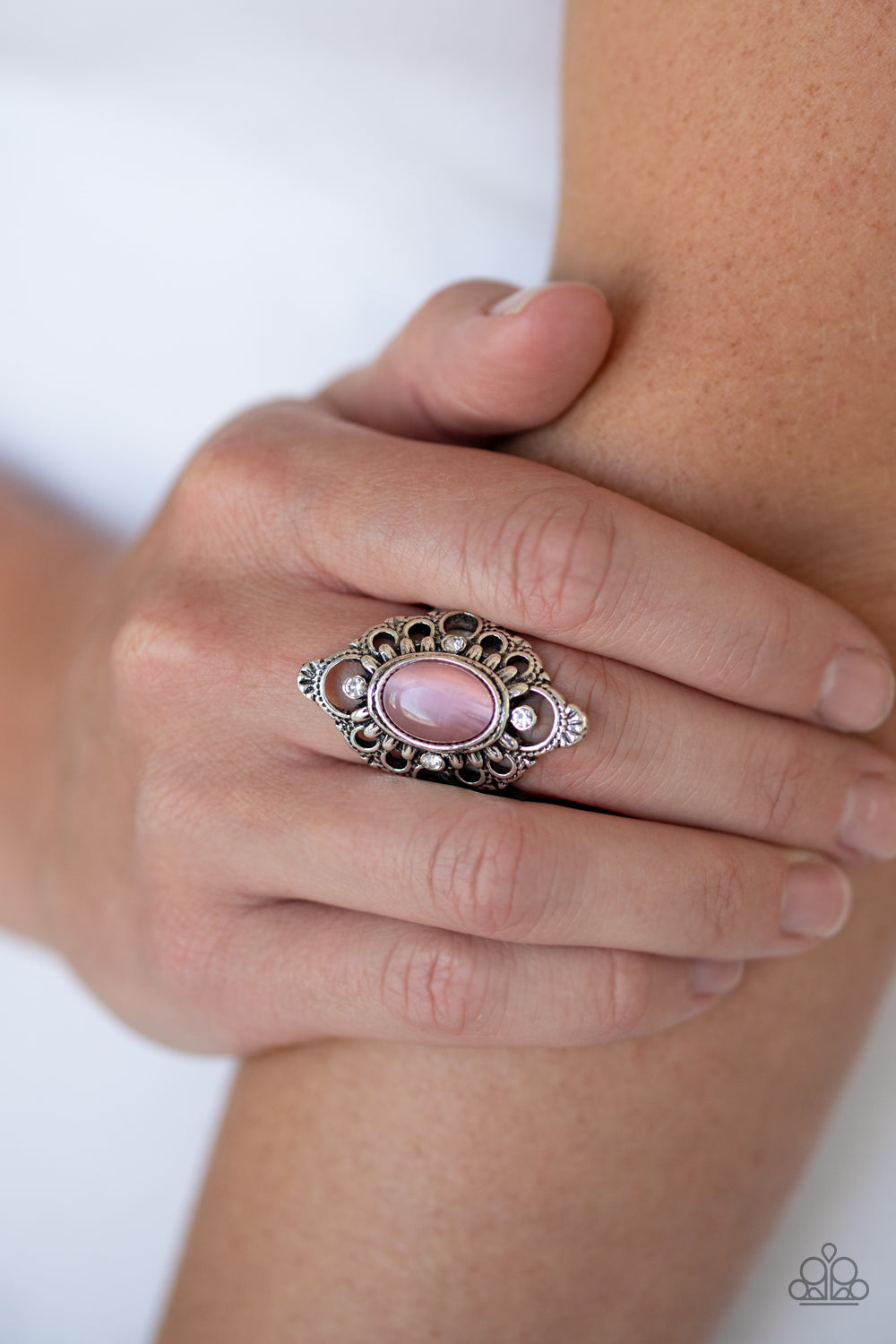 Elegantly Enchanted Pink Ring - Paparazzi Accessories