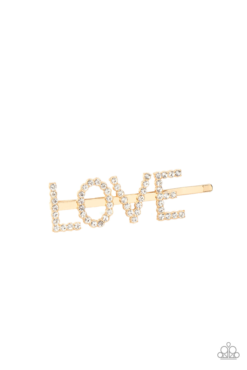 All You Need Is Love Gold Hair Clip - Paparazzi Accessories