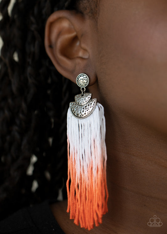 DIP It Up Orange Earring - Paparazzi Accessories