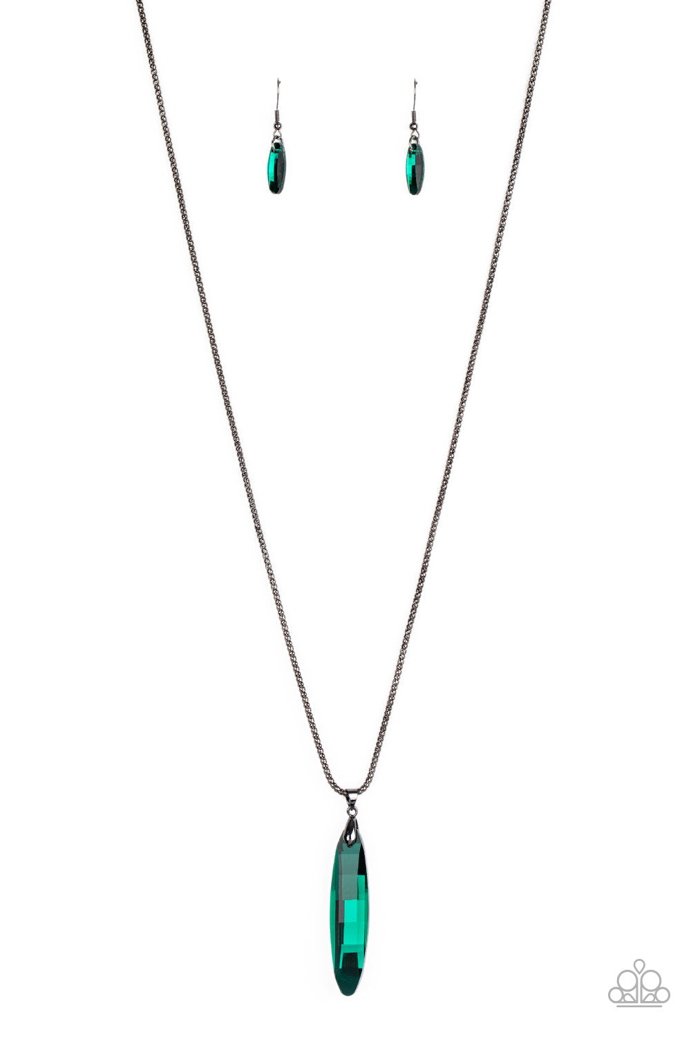 Meteor Shower Green Necklace - Paparazzi Accessories