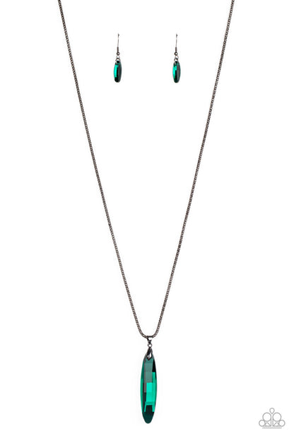 Meteor Shower Green Necklace - Paparazzi Accessories