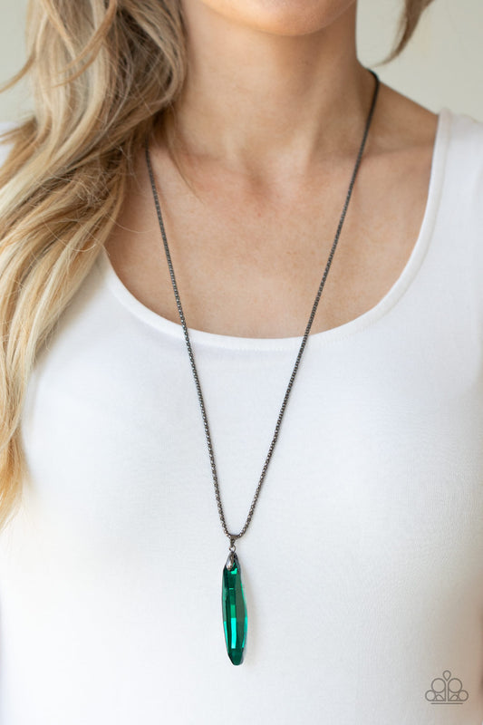 Meteor Shower Green Necklace - Paparazzi Accessories