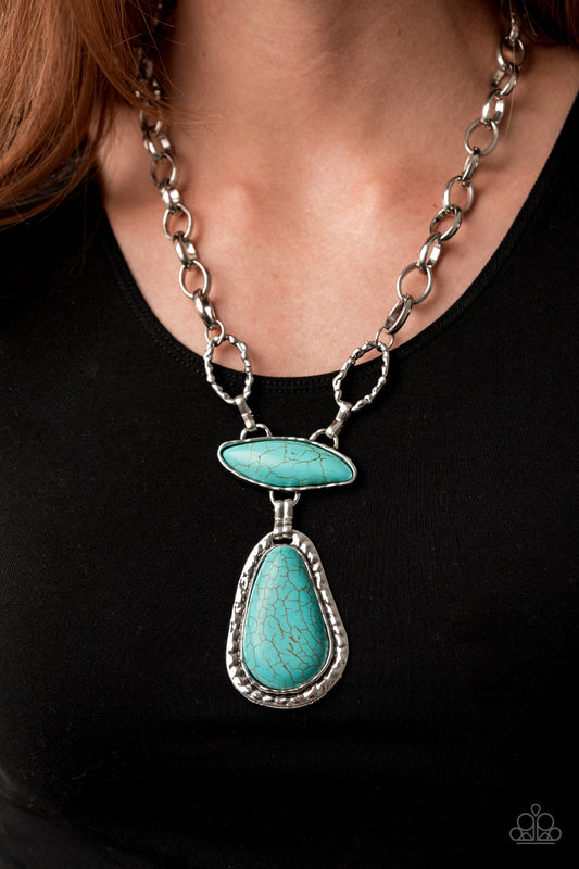 Rural Rapture Blue Necklace - Paparazzi Accessories