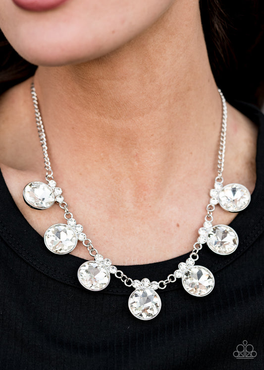 GLOW-Getter Glamour White Necklace - Paparazzi Accessories