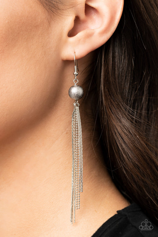 SLEEK-ing Revenge Silver Earring - Paparazzi Accessories