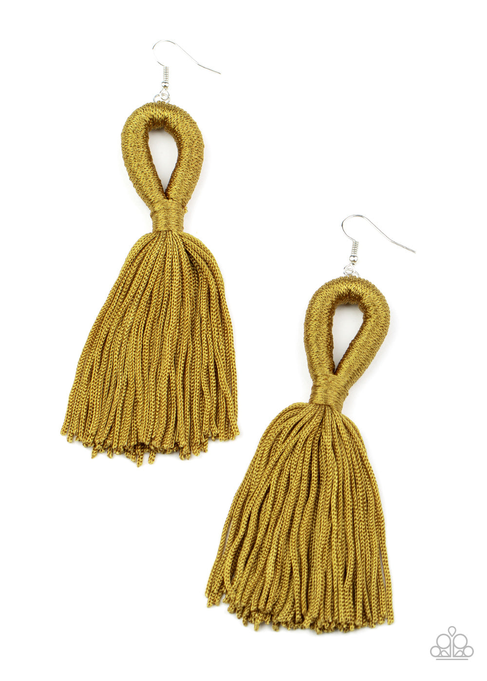 Tassels and Tiaras Green Earring - Paparazzi Accessories