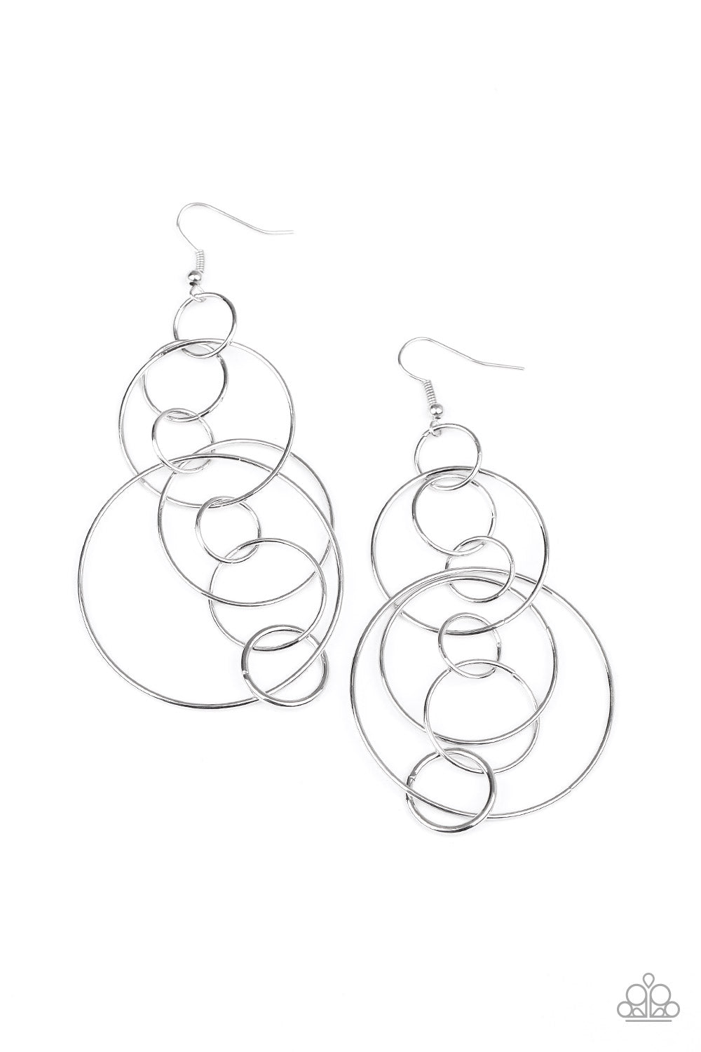 Running Circles Around You Silver Earring - Paparazzi Accessories