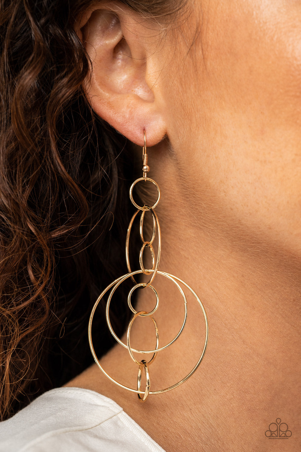 Running Circles Around You Gold Earring - Paparazzi Accessories