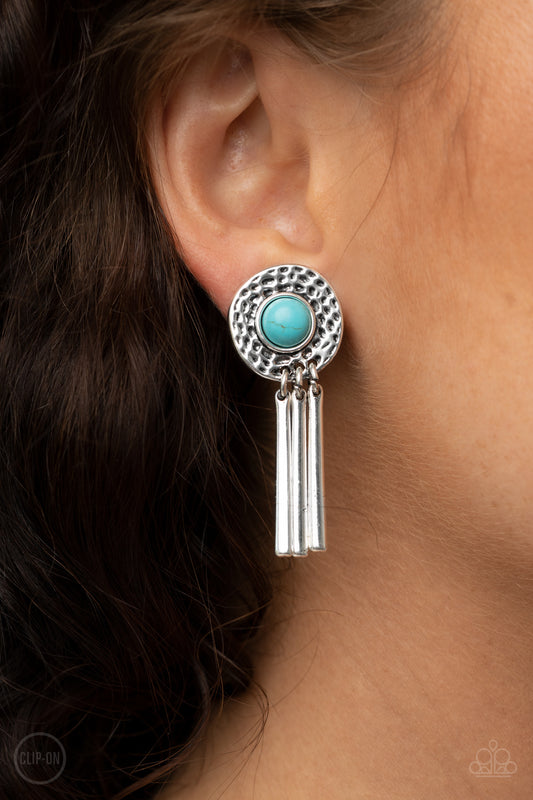 Desert Amulet Blue Earring - Paparazzi Accessories
