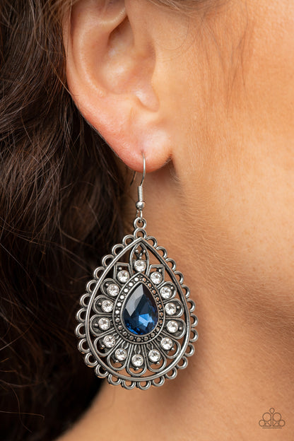 Eat, Drink, and BEAM Merry Blue Earring - Paparazzi Accessories