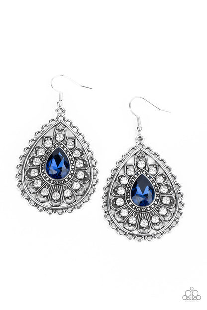 Eat, Drink, and BEAM Merry Blue Earring - Paparazzi Accessories