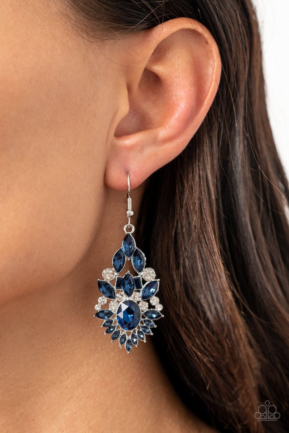 Ice Castle Couture Blue Earring - Paparazzi Accessories