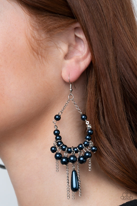 Party Planner Posh Blue Earring - Paparazzi Accessories